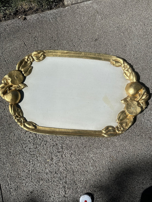 Sezzatini Firenze Gilt and Cream Florentine Serving Tray, c. 1975–2000