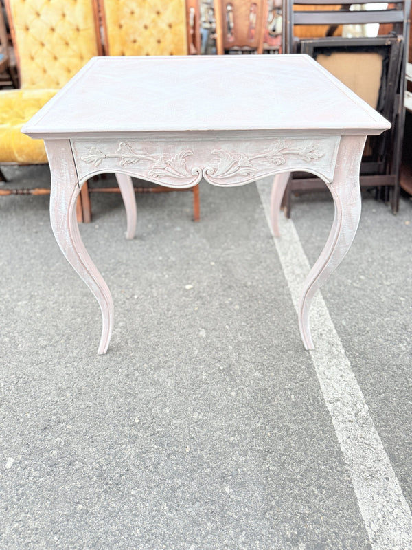 Louis XV Style Carved Cabriole Leg Side Table, Painted, c. 1940–1980