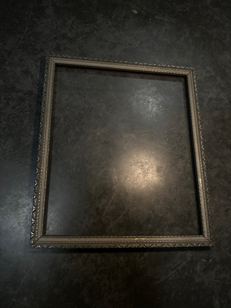 Mid Century Picture Frame, c. 1930s–1950s Ornate Silver Vintage Frame