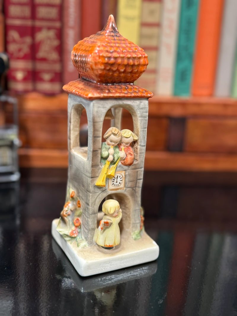 c. 1940s–1950s Goebel Germany Porcelain Bell Tower Figurine
