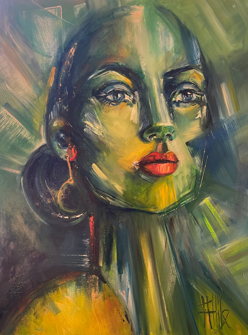 Kat Allibe, Unbecoming, original oil on canvas, 2026