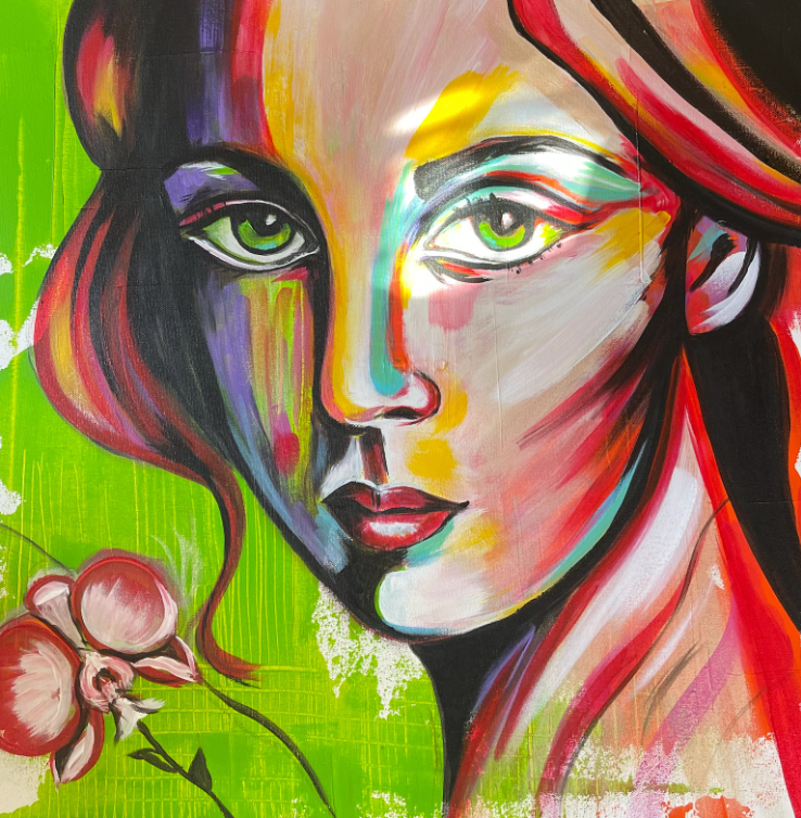 Kat Allibe, Whispers of the Orchid, original acrylic on canvas