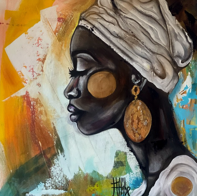 Kat Allibe, The Silent Dance, original mixed media on canvas