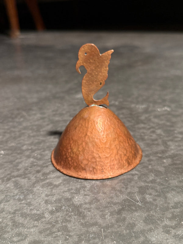 Vintage Hand-Wrought Copper Candle Snuffer, Fish Finial, c. 1945–1970