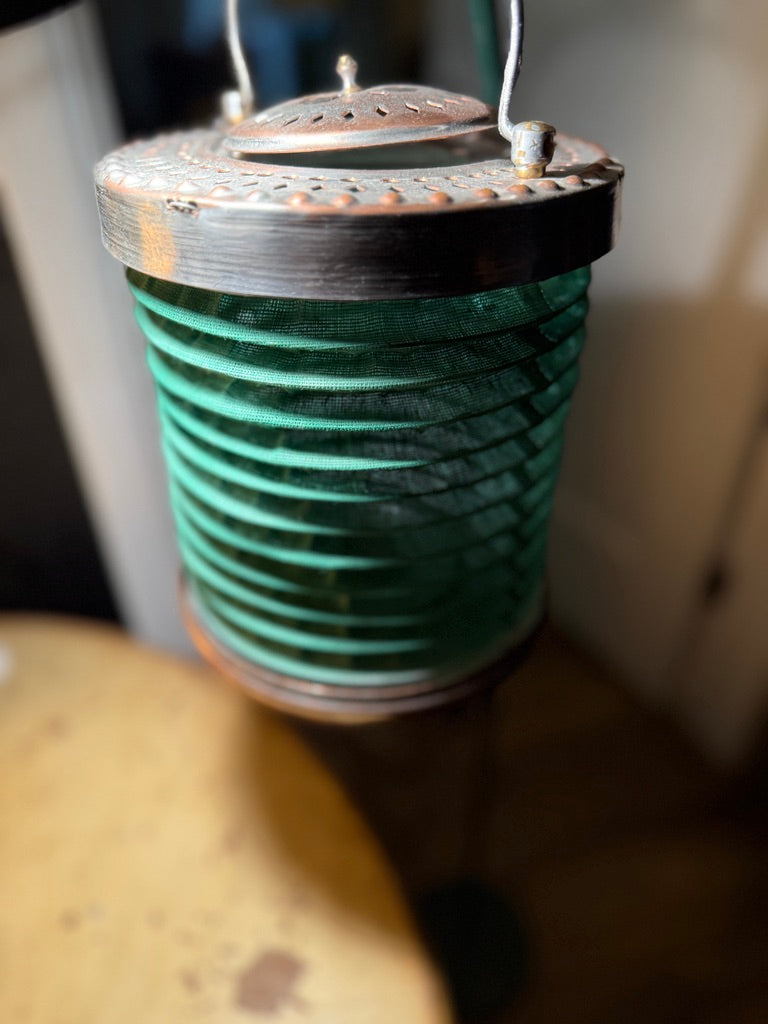 Vintage Collapsible Hanging Candle Lantern, c. 1930s–1950s