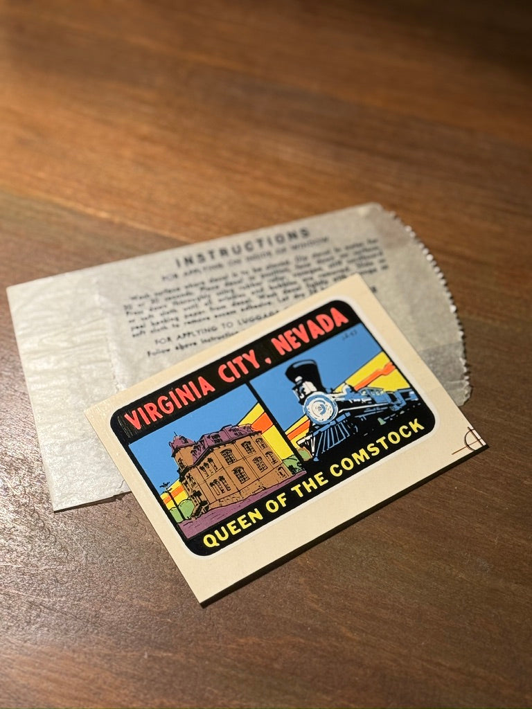 Vintage Virginia City, Nevada Souvenir Decal c. 1970s