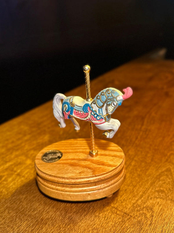 1991 Lefton Carousel Horse Music Box | Camelot Tune