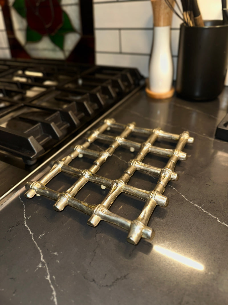 Mid-Century Expandable Cast Aluminum Trivet, c. 1950s–1960s
