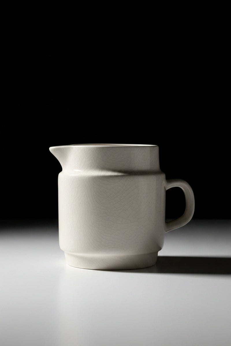 Alamo Pottery White Art Deco Creamer, c. 1940s