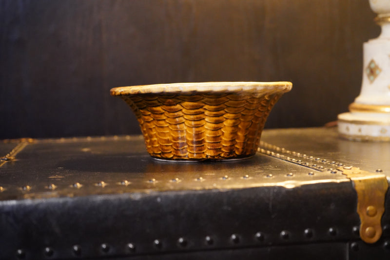 Mid-Century California Pottery Basketweave Bowl, c. 1950s–1960s