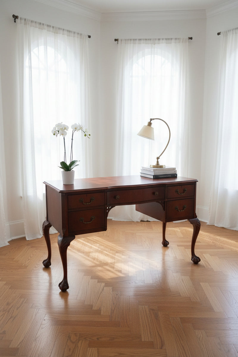 1940s Kindel Grand Rapids Queen Anne Revival Writing Desk