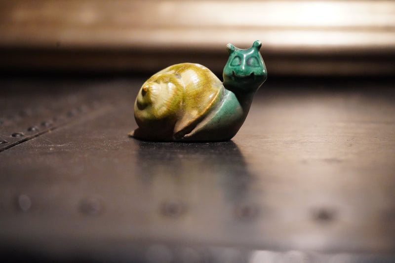 Duncan Ceramics Snail Figurine, 1975 Hobbyist-Glazed California Studio Piece