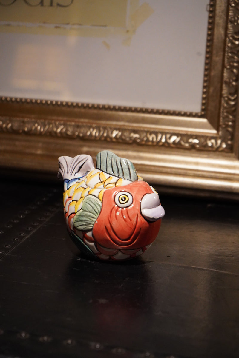 Hand-Painted Fish Lidded Jar, Late 20th Century Chinese Export Whimsy