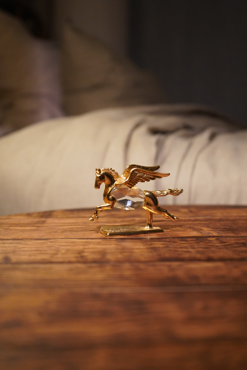 Manon Gold-Plated Pegasus Figurine with Swarovski Crystal Body, 1984