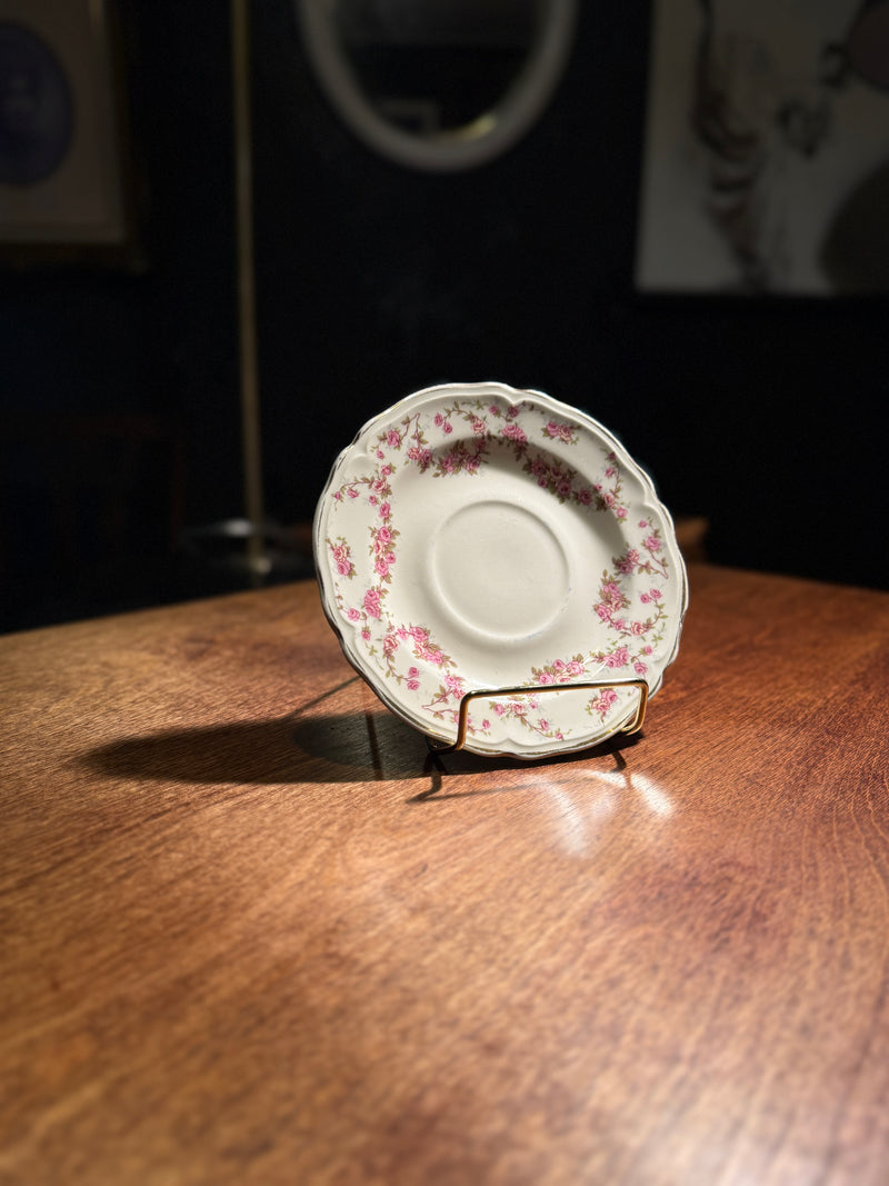 Floral Rose Saucer, Edwin M. Knowles China Co., American Semi-Vitreous China, c. 1920s–1930s (Set of 5)