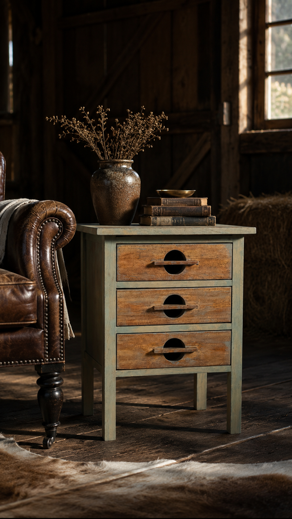 Refinished Circa 1940s Primitive Cottage Three-Drawer Accent Chest, Lupo Select