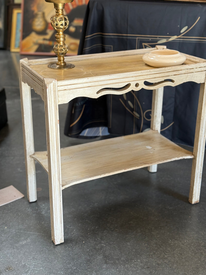 Antique French Provincial Painted Two-Tier Occasional Table, Circa 1920s–1940s