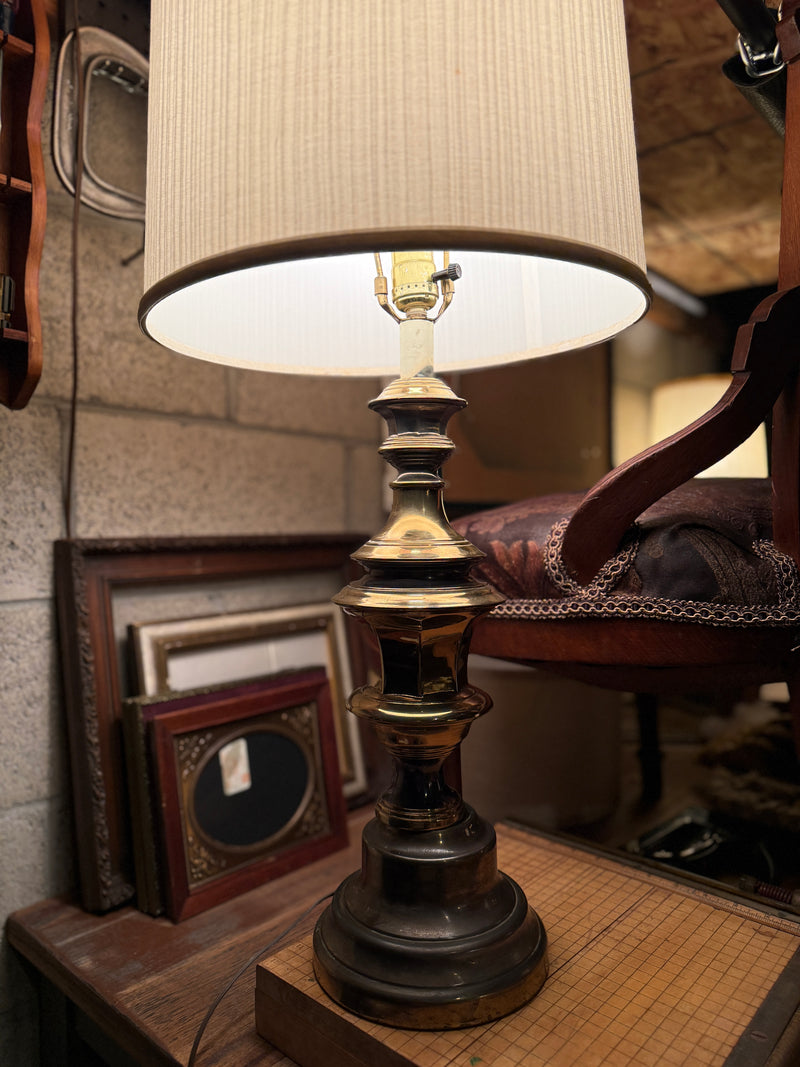 Vintage Brass Table Lamp, c. 1930s–1940s, Neoclassical Baluster Form
