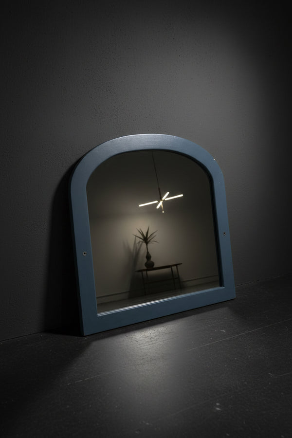 Early 20th Century Arched Dresser Mirror in Slate Blue, c. 1920–1940