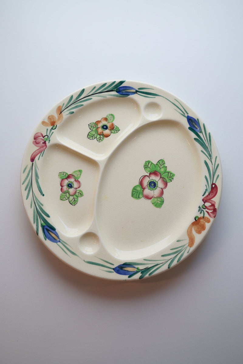 Hand-Painted Japanese Divided Luncheon Plates, c. 1930s–1950s