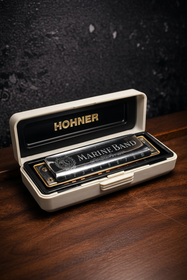 Hohner Marine Band Harmonica No. 1896 with Original Case