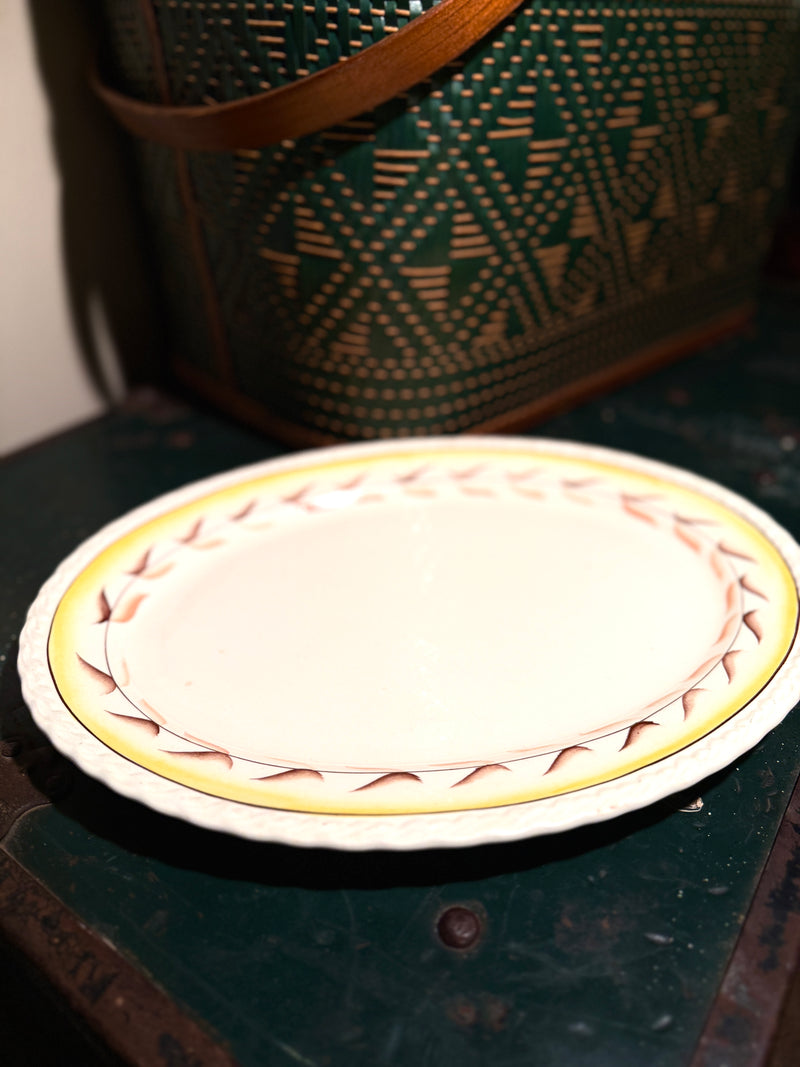Mid-century California hand-painted ceramic platter by Vernon Kilns, c. 1940s–1950s