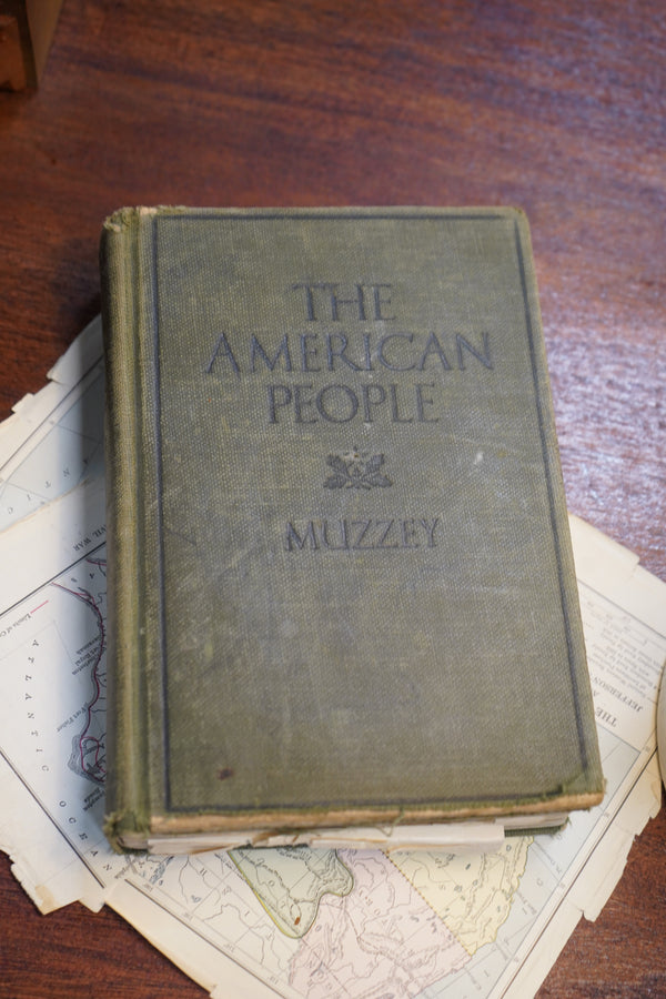 "The American People" by Muzzey — Antique 1929 History Textbook with 1920s Student Ephemera, Hoquiam, WA