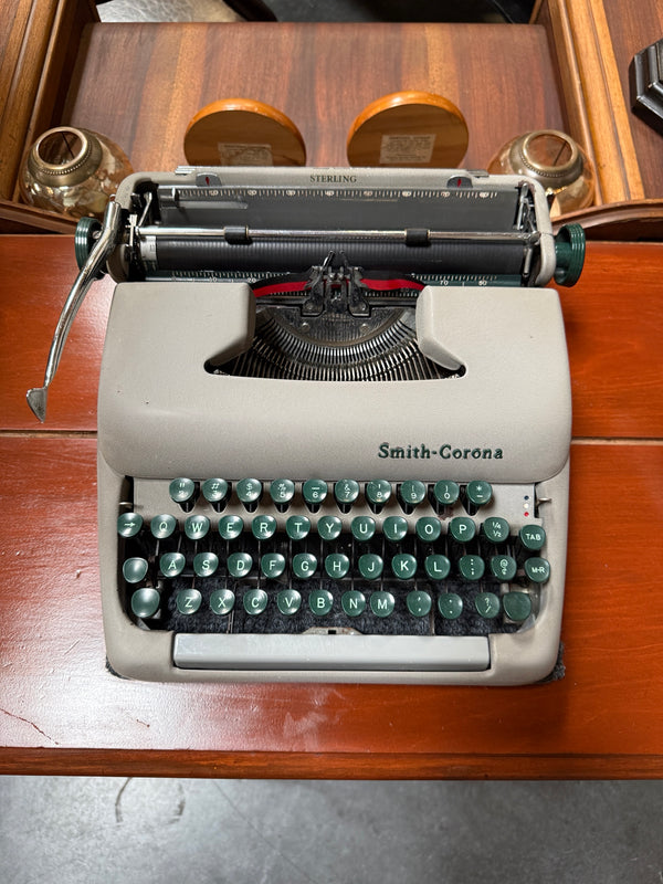 Vintage Smith-Corona Sterling Typewriter, Green Keys, c. 1950–1957