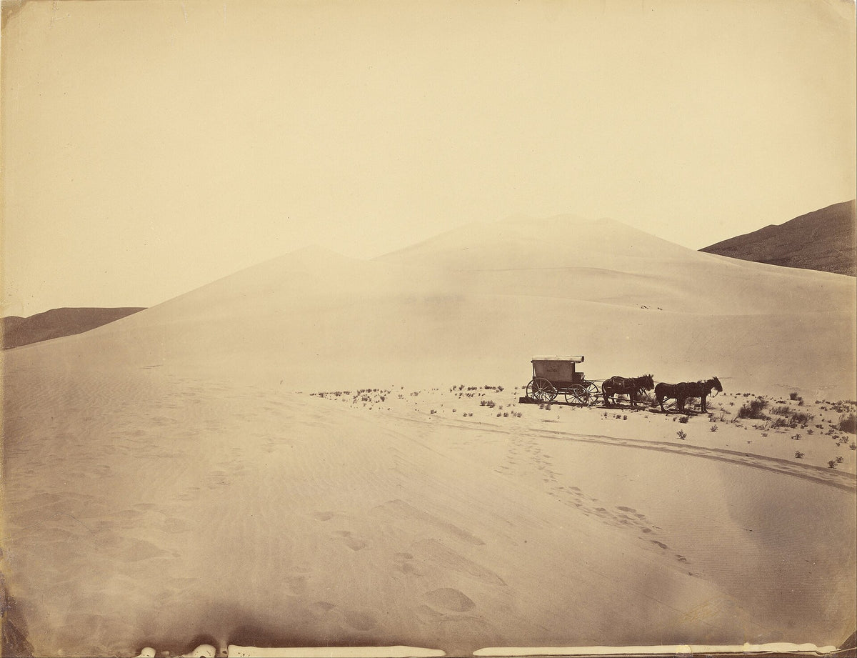 Desert sand hills near the Sink of Carson, Nevada, photographed by Timothy H. O'Sullivan during the 1860s Fortieth Parallel Survey, a public-domain view of the Churchill County desert country
