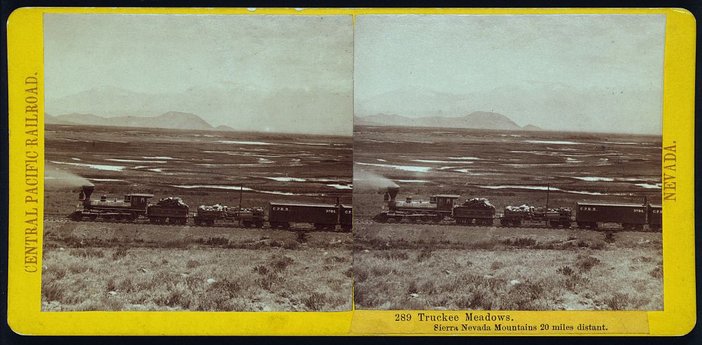 Truckee Meadows, Sierra Nevada Mountains 20 miles distant, between 1865 and 1869. Alfred A. Hart. Library of Congress, no known restrictions on publication.