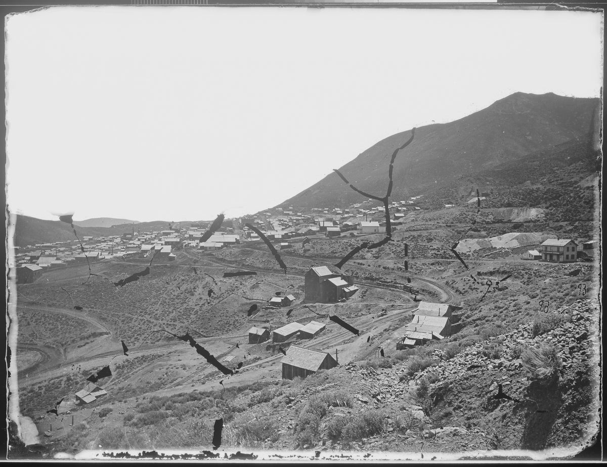 Historic photograph of Virginia City, Nevada, and the Comstock Lode (U.S. National Archives, public domain).