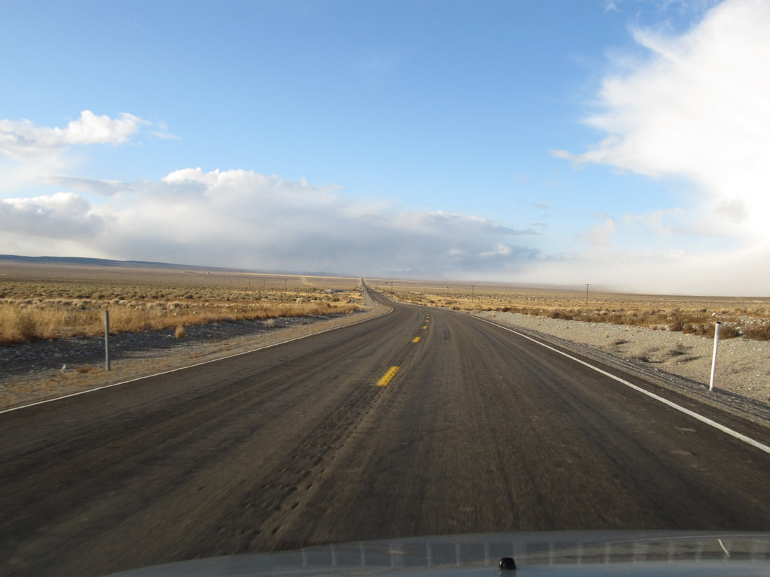 State Route 361 near Gabbs, Nevada, a highway through the high-desert country of west-central Nevada where the Broken Hills camp once stood. Photo by Ken Lund, CC BY-SA 2.0. This is a regional road view, not a photograph of the Broken Hills site.