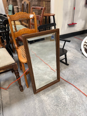 Vintage Oakland Framed Wall Mirror With Kaufher’s Label, Circa 1940s–1960s