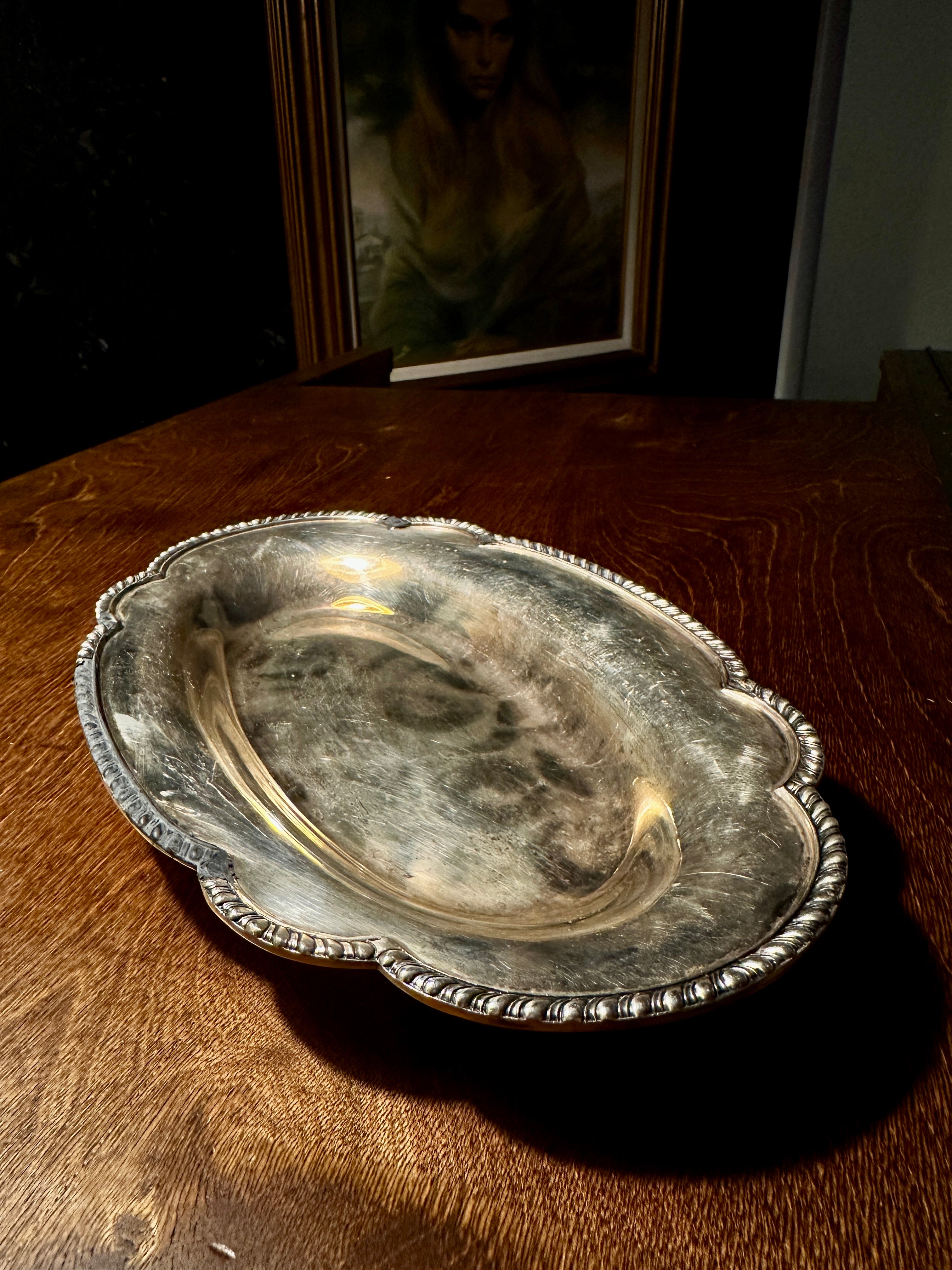 Mid-Century Wallace Silverplate Oval Serving Bowl, Model M601S, c. 1950s