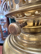 Electric Brass Hurricane Lamp in Oil-Lamp Form, c. 1985–2005