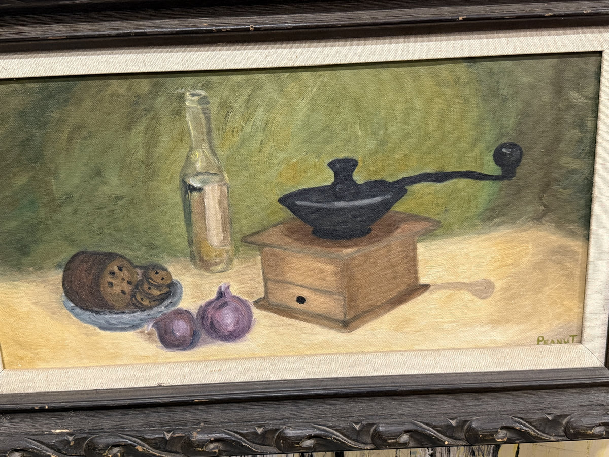Sharon Ryker Shane Still Life with Coffee Mill, Signed Peanut, 1969