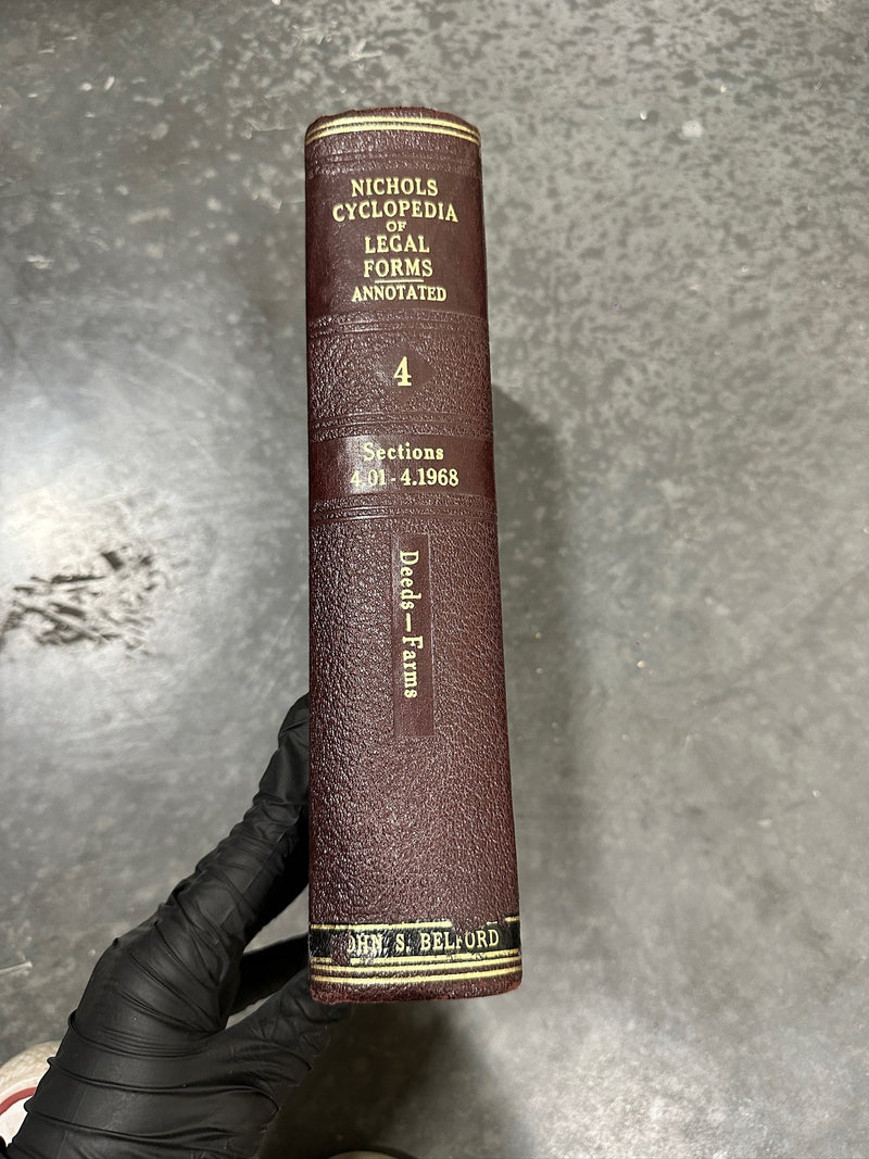 Nichols Cyclopedia of Legal Forms Vol 4, Reno Judge Belford, 1936