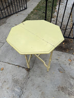 Antique Octagonal Drop Leaf Gateleg Table, Yellow Paint, c. 1900–1935