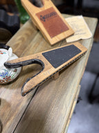 Vintage Leather Bound Quartersawn Oak Boot Jack, c. 1925–1965
