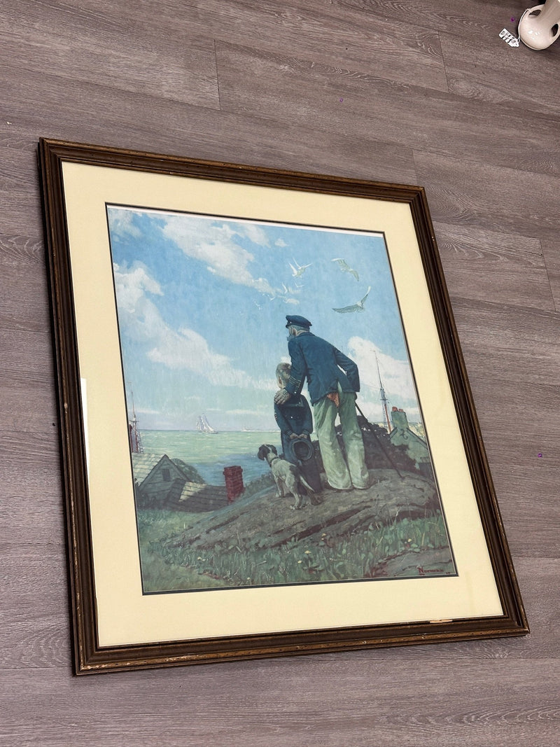 Vintage Norman Rockwell Outward Bound Collotype Print, Framed, 1979