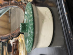 Antique Trailed Slip Lidded Crock in Green and Cream, c. 1900–1940