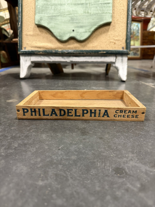 Vintage Philadelphia Cream Cheese Wood Shipping Box, c. 1920–1960