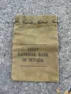 First National Bank of Nevada Canvas Bag, Painted COKE, c. 1930–1965