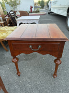 Drexel Heritage Distressed Side Table with Drawer, c. 1975–1995