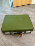 Sears Forecast Avocado Hardside Suitcase with Keys, c. 1968–1975