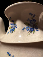 Vintage English Ironstone Teapot by Ellgreave | Forget-Me-Not Floral, 1940s–50s