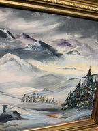 Alpine Winter Landscape, Palette Knife Impasto, Signed, c. 1960–1980