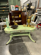 Painted Duncan Phyfe Kidney Coffee Table, Brass Paw Feet, c. 1935–1955