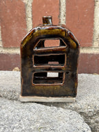 Vintage Signed Studio Pottery House Candle Lantern, c. 1965–1995