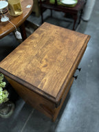 Vintage Birch Nightstand, Shaped Sides and Open Shelf, c. 1935–1955